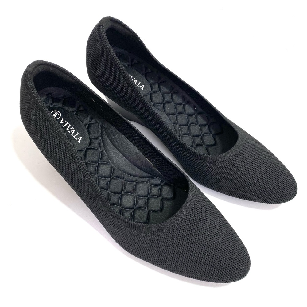 VIVAIA Black Wedge Pumps Womens Shoes 9-9.5 US 40.5 EU